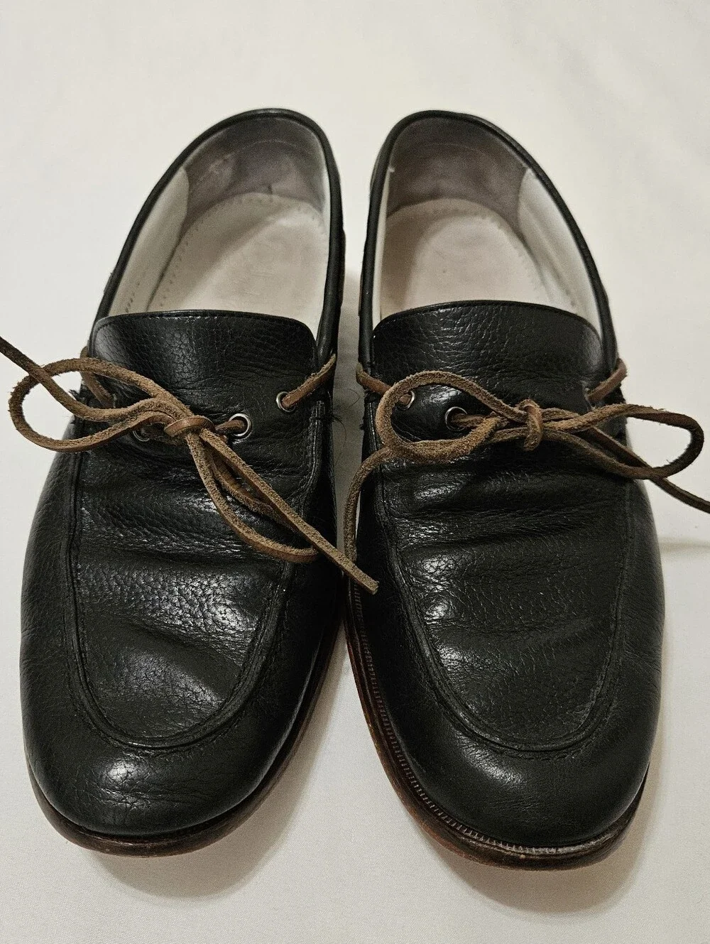 Cole Haan Shoes Mens Size 9 Black Leather Vtg Air Boat Loafers Slip On Dress